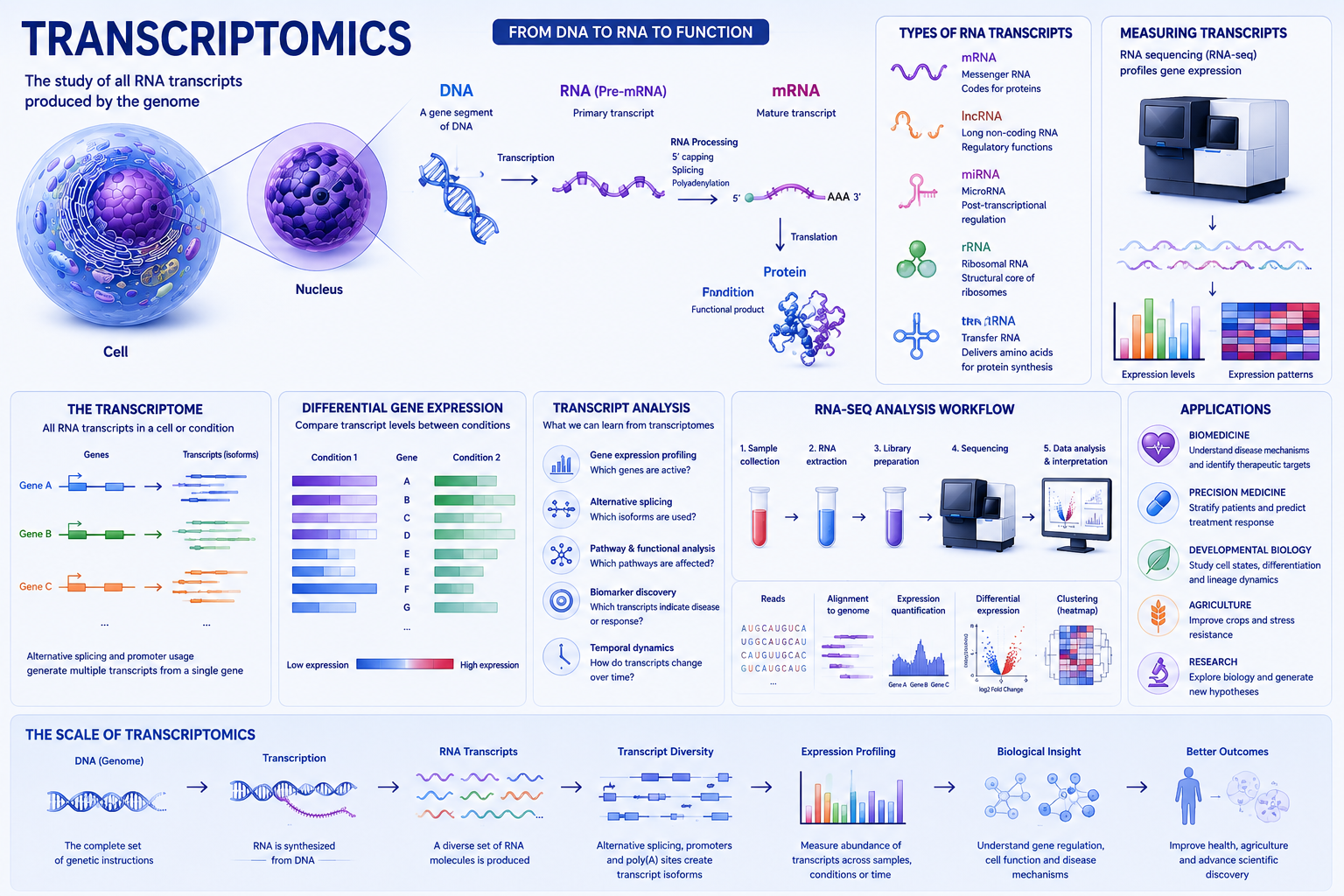 Transcriptomics overview infographic